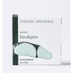 Box of eucalyptus shower steamers with a product photo on the front