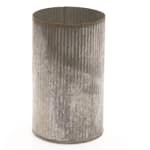 Tall ribbed metallic cylinder vase