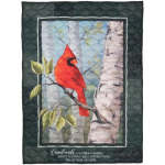 Tapestry Quilt Cardinals Visit