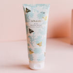 Decorative tube of Lollia Wish perfumed shower gel