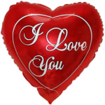 Red heart-shaped balloon with "I Love You" text