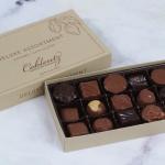 Box of assorted chocolates with the lid open
