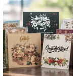 Assorted greeting cards with birthday and congratulations messages