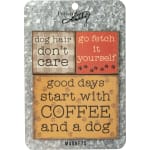 Pack of decorative magnets with dog-themed sayings