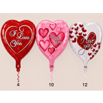 Three heart-shaped balloons in red, pink, and white with "I Love You" text