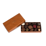 Box of assorted chocolates with the lid open