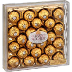 Box of Ferrero Rocher chocolates in gold wrappers