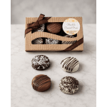 Box of chocolate-covered Oreos with four cookies shown outside the package.
