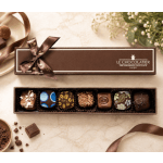Box of assorted chocolates with a ribbon bow