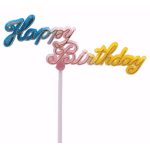 Colorful Happy Birthday cake topper on a stick