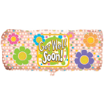 Get Well Soon balloon with colorful flower graphics