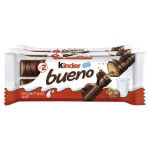 Pack of Kinder Bueno chocolate bars on a white background