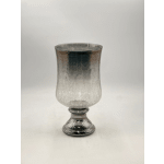Smoked glass goblet vase with a clear textured lower half