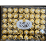 Box of Ferrero Rocher chocolates in gold wrappers