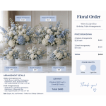 white and light blue birthday table arrangements 5/30/20226 free delivery