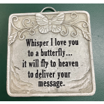 Decorative wall plaque with a butterfly and memorial quote