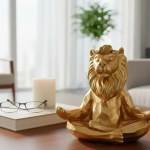Gold Meditating Lion