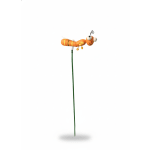 Orange decorative insect pick on a long green stem