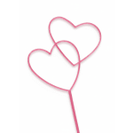 Pink heart-shaped pick with two overlapping hearts