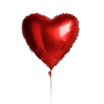 Red heart-shaped balloon on a string