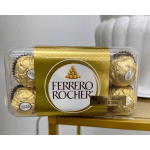 Box of Ferrero Rocher chocolates in gold wrappers