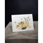 Retirement card with a watercolor floral bouquet illustration