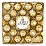 Box of Ferrero Rocher chocolates in gold wrappers