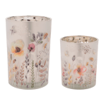 Floral Print Candle Holder Vase