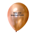 Rose gold pearlized balloon on a white background