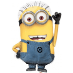 Minion character balloon with goggles and blue overalls