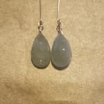 Pair of teardrop earrings with gray-blue stones