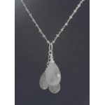 Silver necklace with three translucent teardrop pendants