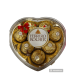Heart-shaped box of Ferrero Rocher chocolates with a red bow