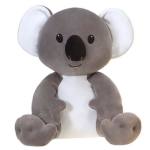 Plush koala toy with gray and white fabric
