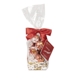Bag of Lindor chocolates tied with a red ribbon