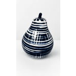 Blue and white ceramic shape apple