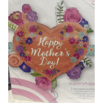 Heart-shaped Mother's Day balloon with floral decorations