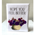 Greeting card with "Hope You Feel Better" and a bouquet illustration