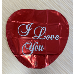 Red heart-shaped balloon with the words "I Love You"