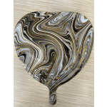 Marbled round balloon in black, white, gray, and gold