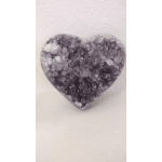 Heart-shaped crystal ornament with purple and clear stones