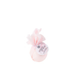 Pink bath bomb wrapped in tissue with a Sweet Grace tag