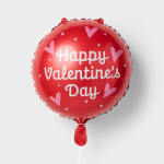 Red balloon with "Happy Valentine's Day" text and heart graphics