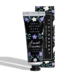 Shea butter hand cream tube and matching box with floral print