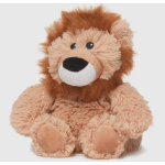 Plush lion toy with tan and brown fur