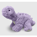 Purple plush dinosaur toy on a white background