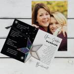Inspirational cards with a star ornament and a photo of two women
