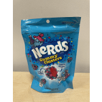 Blue bag of Nerds Gummy Clusters candy standing on a table