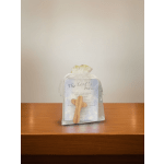 Small gift bag with a wooden cross and prayer card
