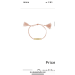 Pink braided bracelet with tassels and a gold XOXO charm